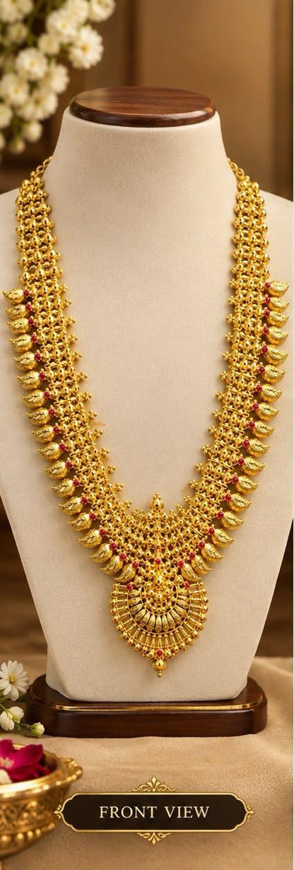 Anti-Tarnish Three-Line Traditional Long Necklace