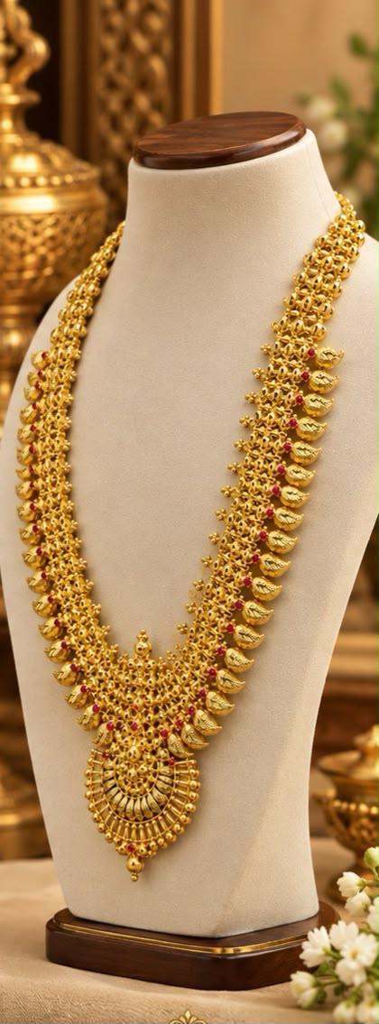 Anti-Tarnish Three-Line Traditional Long Necklace